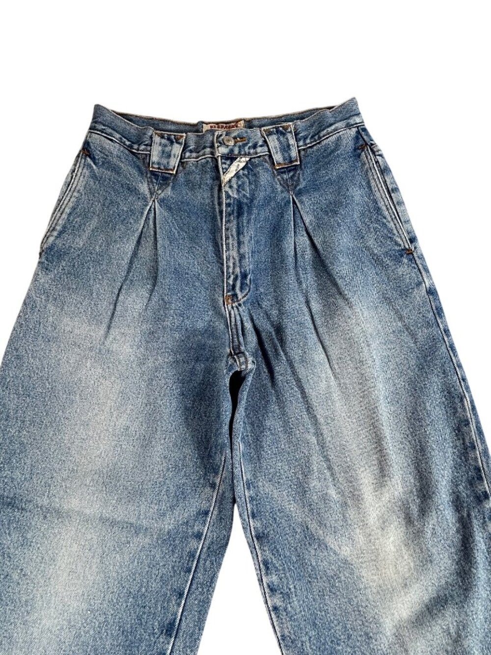 VTG Jordache Basics Jeans Men's 34x32 Pleated Blue Relaxed Tapered 80's 90's
